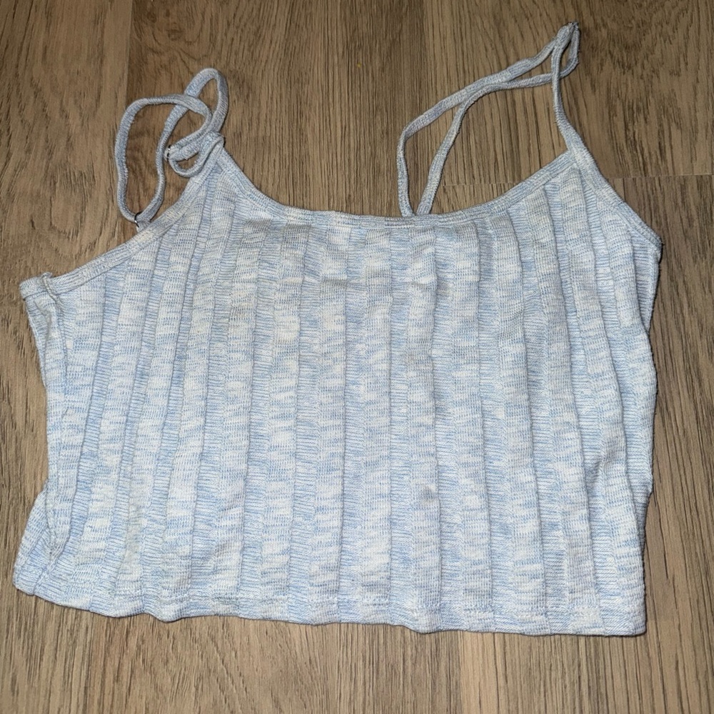 Forever 21 Ribbed Knit Cami Baby Blue Coquette Soft Girl Tank Top